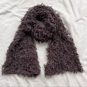 Crochet Loop Stitch Oversized Scarf Soft Purple